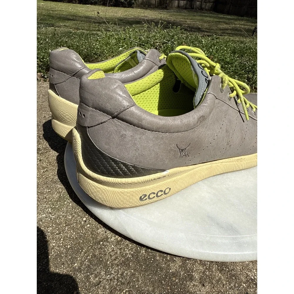 ECCO Biom Hydromax Golf Shoes Yak Leather Mens Size 12-12.5 (EU 46) WORN IN Gray